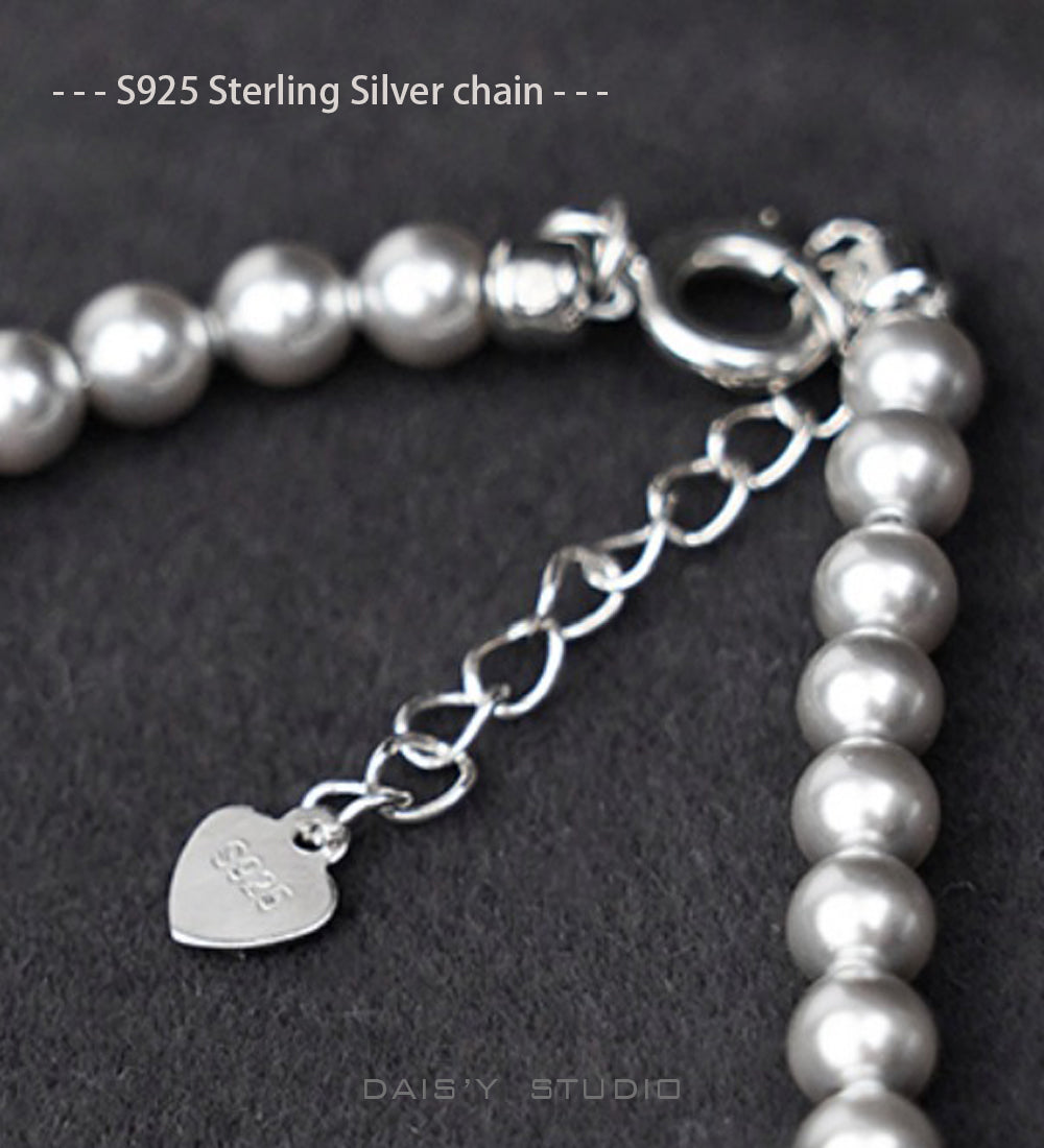 Silver Grey Pearl Necklace