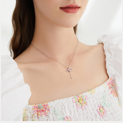 Cupid's Heart S925 Necklace Angel Clavicle Chain