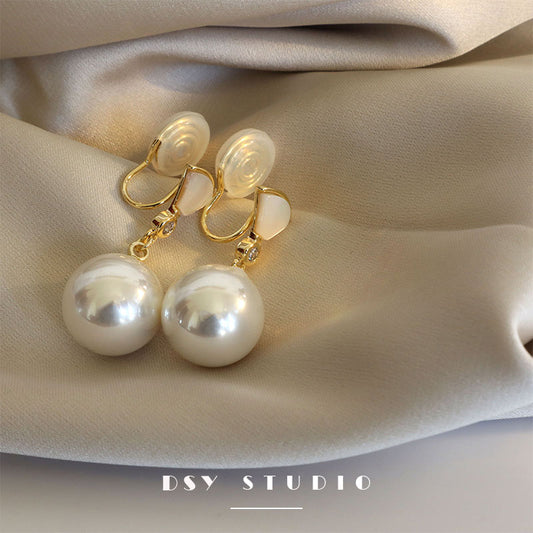 Pearl French Earrings Without Piercing Ears