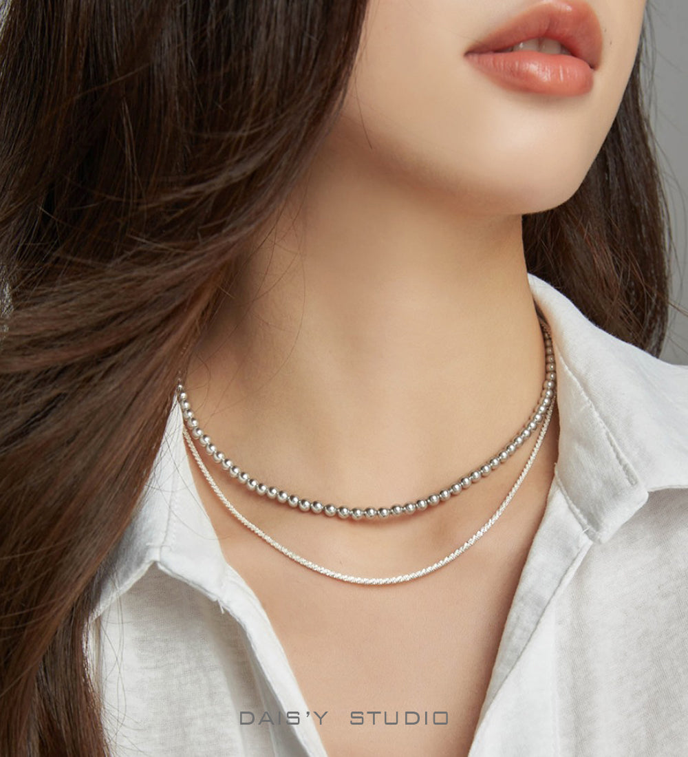 Silver Grey Pearl Necklace