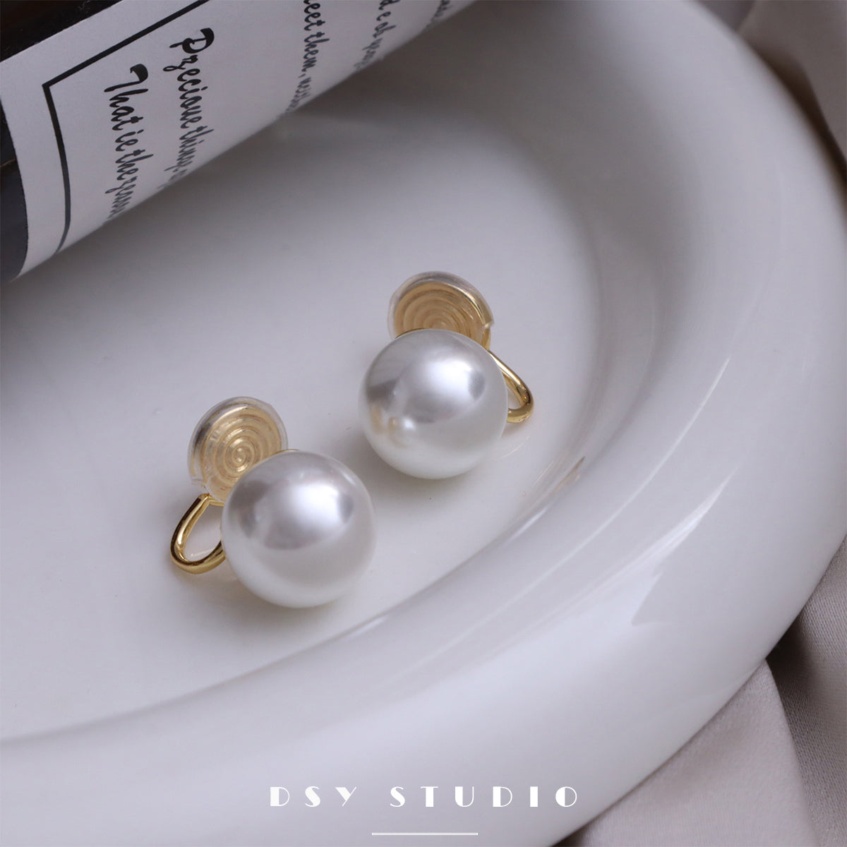 Large Pearl French Stud Earrings