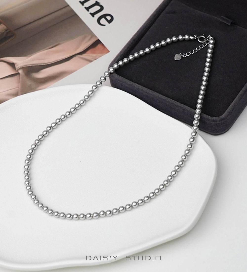 Silver Grey Pearl Necklace